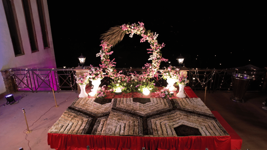 Wedding dinner setup at Digantaa